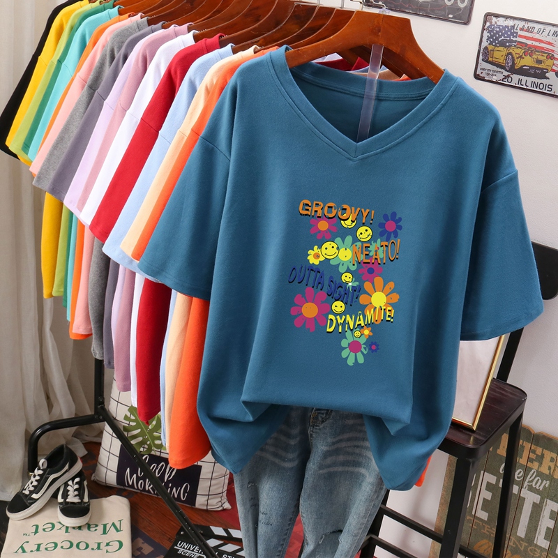 เสื้อยืดคอตตอน สกรีนลายน่ารัก มีหลากหลายสี ส่งฟรีทั่วไทย BY JIMIAO