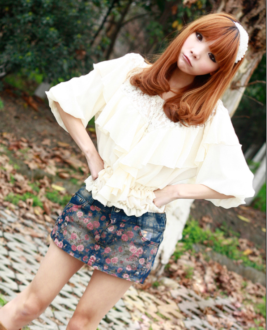 กระโปรงกางเกงสั้นยีนส์ งานนำเข้าสไตล์เกาหลี