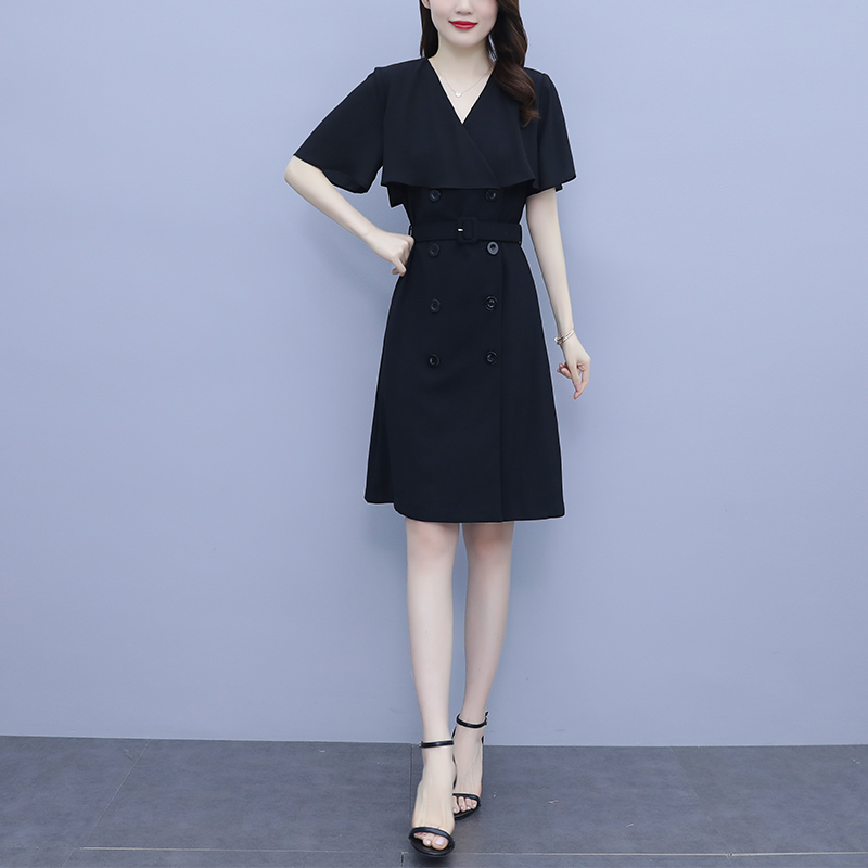เดรสคนอ้วน เดรสสาวอวบ ชุดเดรสคนอ้วนวัยรุ่นแขนสั้น BY PLUS SIZE Girl