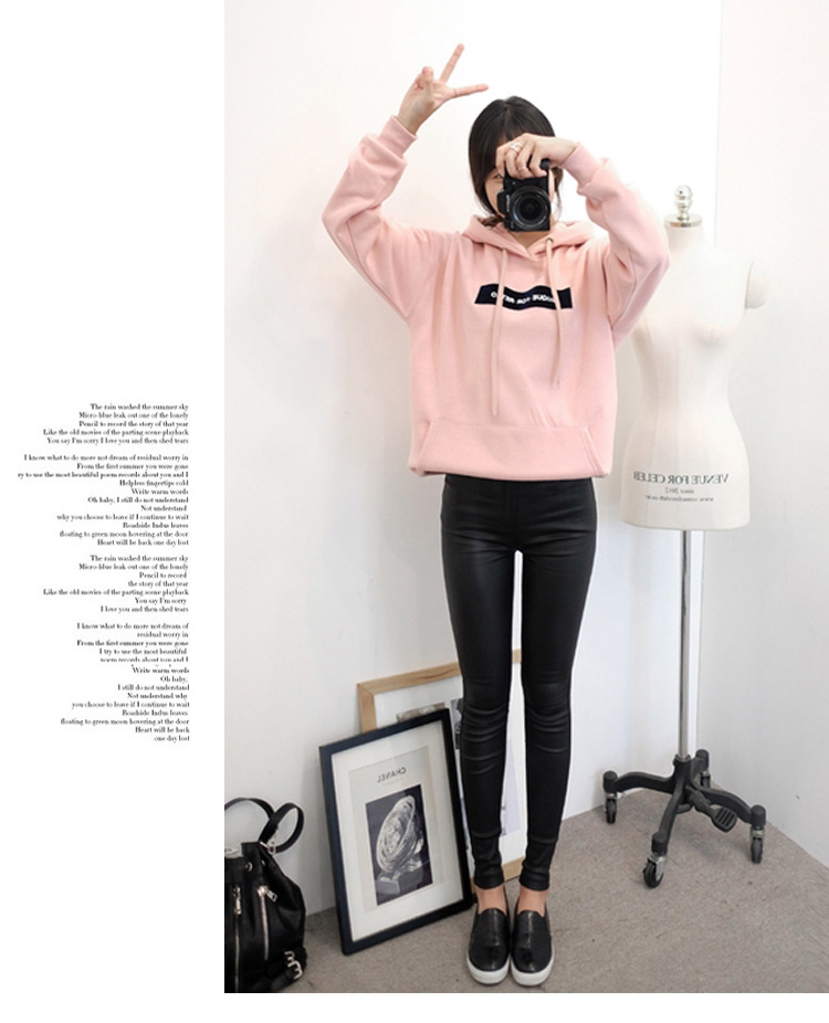 เสื้อกันหนาวฮู้ดดี้ แฟชั่นเกาหลี สีชมพู น่ารักมากจ้า ผ้าเนื้อไม่หนาใส่ในไทยได้จ้า พร้อมส่ง งานจริงในภาพสุดท้าย