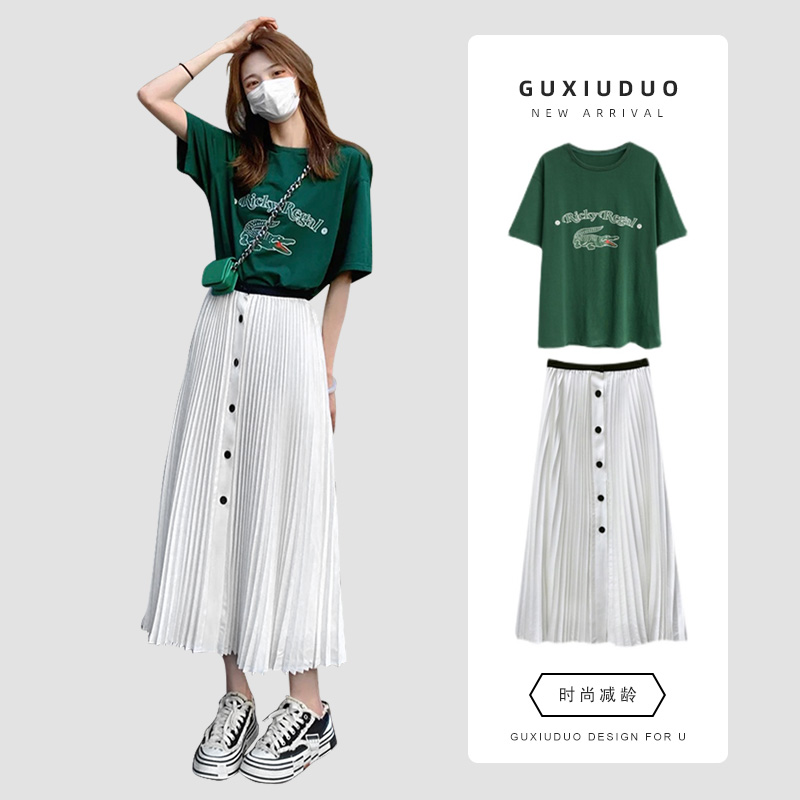 เดรสแขนสั้นมีไซส์L-4XLอก38-47นิ้ว