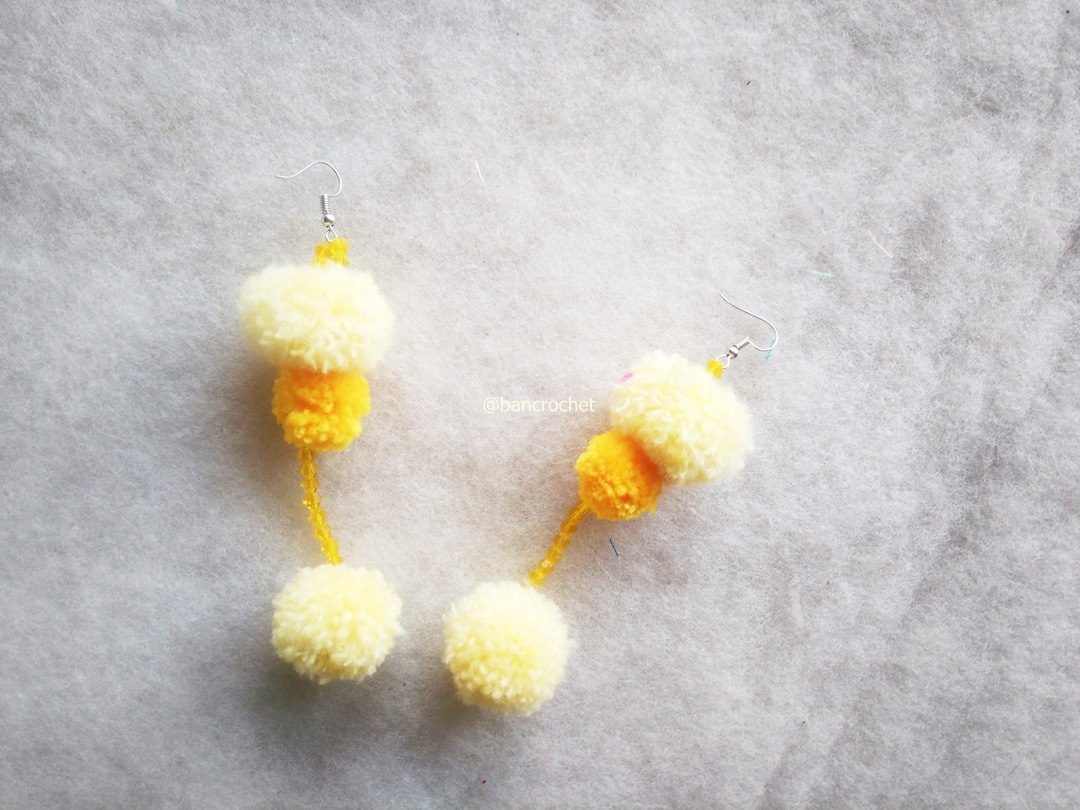 ต่างหูถักโครเชต์ crochet earrings หลากสี 4-6 นิ้ว
