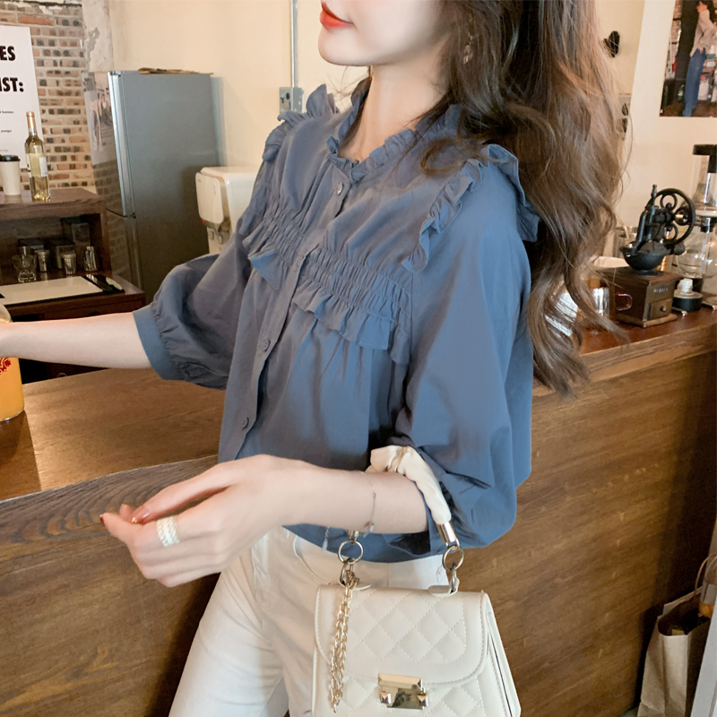 เสื้อเชิ้ตผู้หญิงแขนยาว เสื้อเชิ้ตผู้หญิงใส่ทํางาน 390 บาทต่อชิ้น ฟรีค่าจัดส่ง