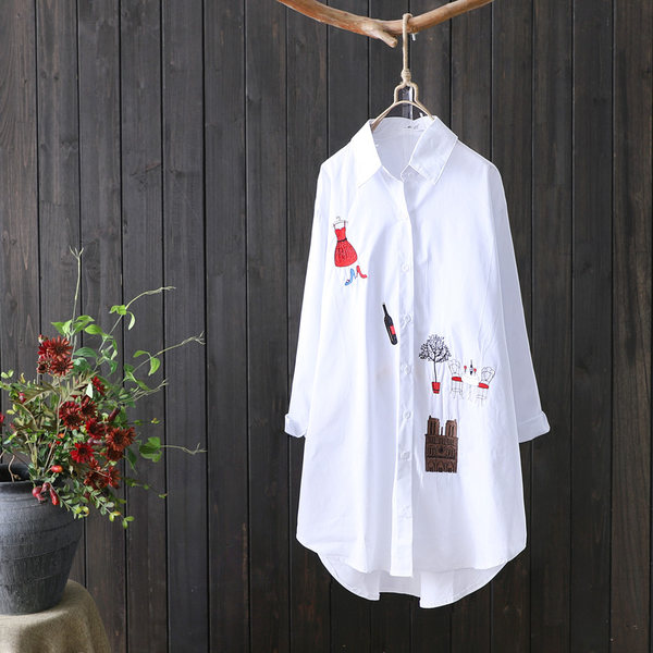 แบบเสื้อสวยๆ เสื้อผ้าฝ้ายลินิน เสื้อเชิ้ตผ้าลินิน