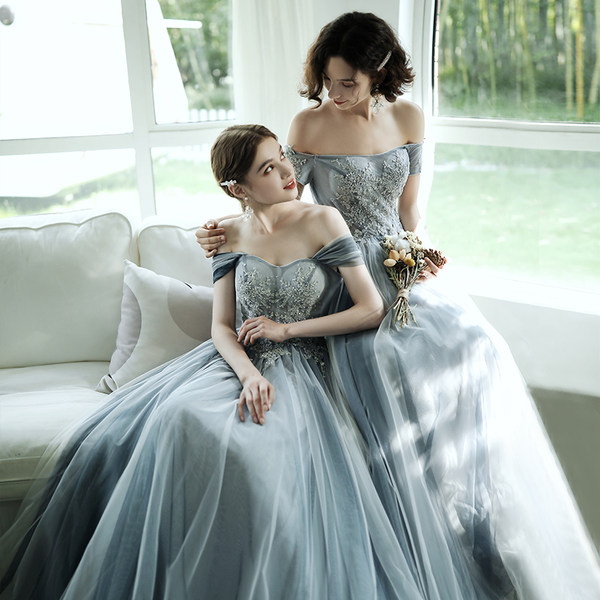 ชุดเพื่อนเจ้าสาว ชุดไปงานแต่งงาน ชุดเพื่อนเจ้าสาวสีฟ้า