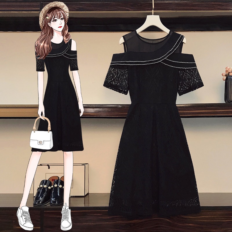 เดรสแขนสั้น มีไซส์ L-4XLอก 38-47 นิ้ว ใส่ได้ทั้งสาวหุ่นดีน่ารักจนถึงสาวอวบพลัสไซส์