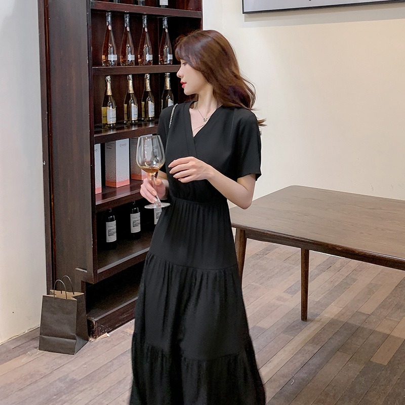 ชุดเดรสคนอ้วนแขนยาว ชุดเดรสคนอ้วนสไตล์เกาหลี