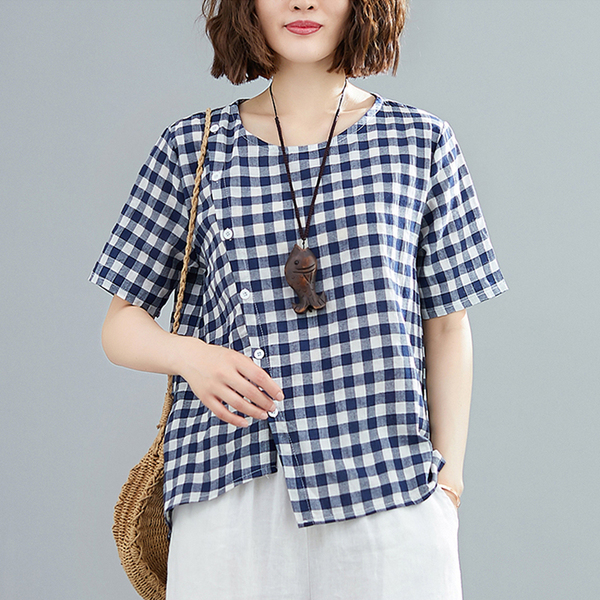 เสื้อผ้าฝ้าย เสื้อผ้าลินิน สไตล์ฤดูร้อน BY Lian Zhi Cotton and linen art สไตล์VINTAGE มีขนาดไซส์อกประมาณ 35-40 นิ้ว