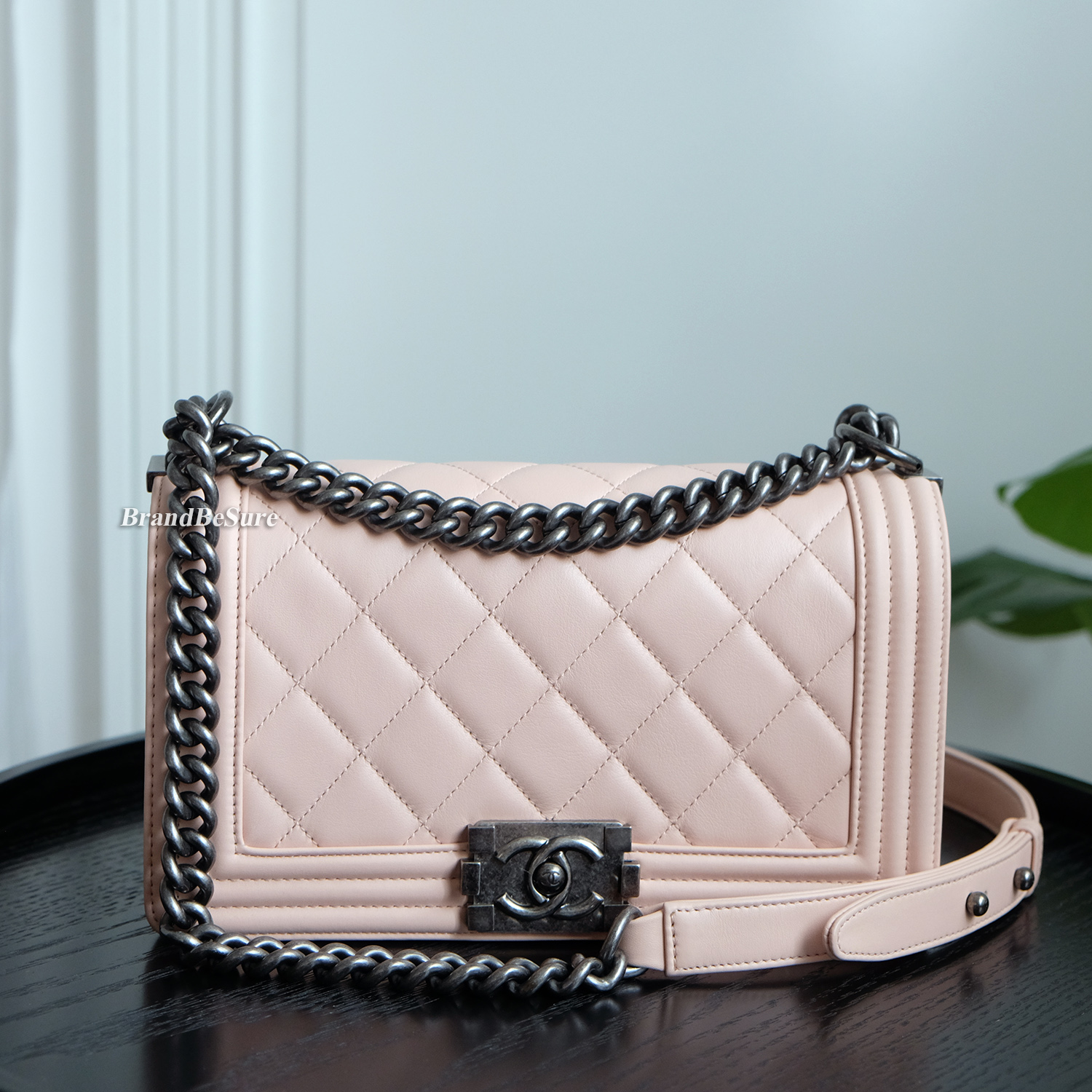 Chanel Nude Calf Leather Medium Boy 10" RHW
