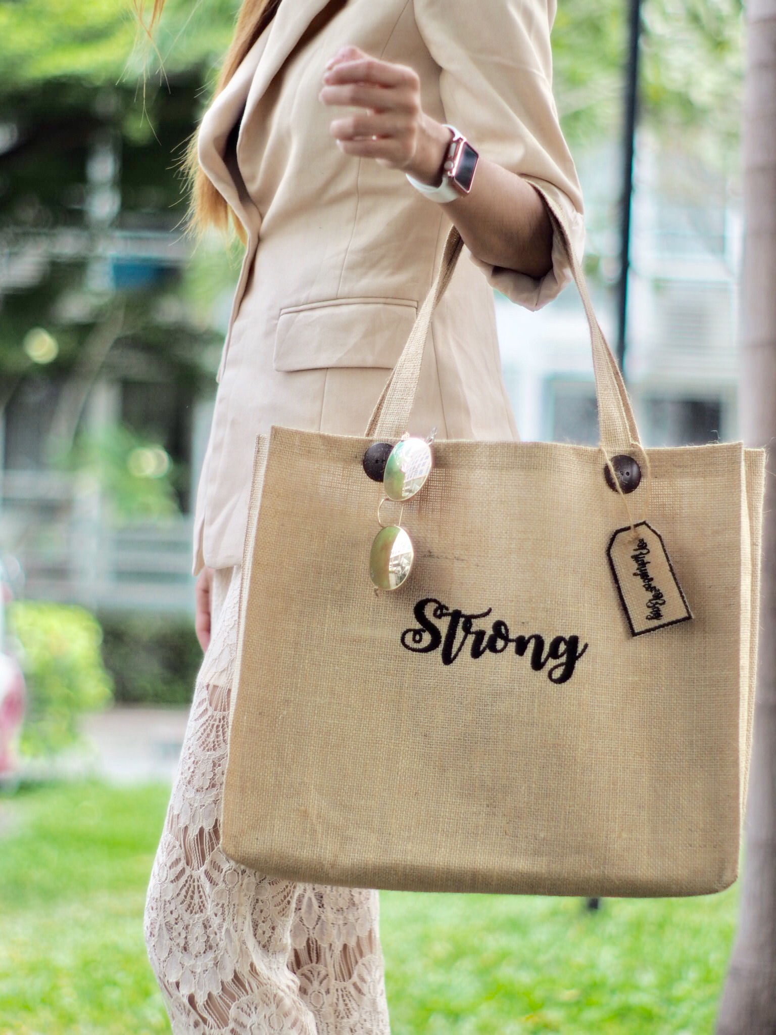 กระเป๋าผ้ากระสอบปักโลโก้...ร้านสบู่ RiccyCoCo....