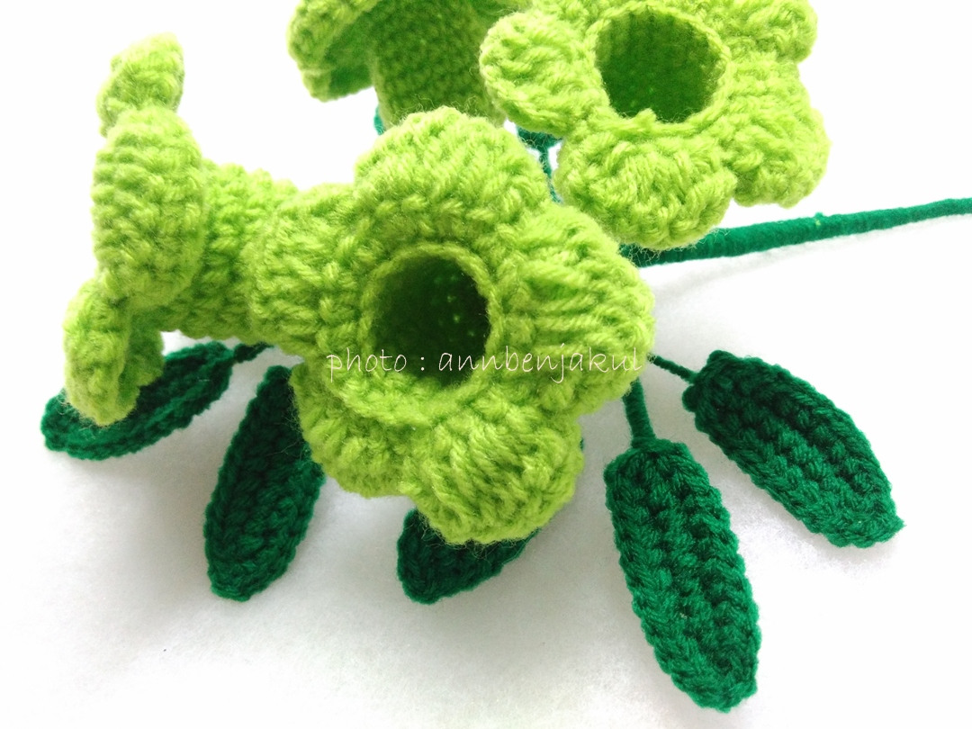 บานบุรีถัก สีเขียว (green color allamanda crochet)
