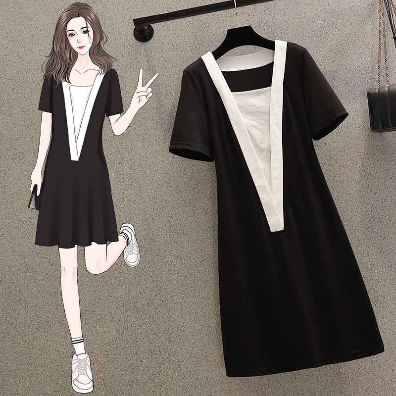 เดรสแขนสั้น มีไซส์ L-4XLอก 38-47 นิ้ว ใส่ได้ทั้งสาวหุ่นดีน่ารักจนถึงสาวอวบพลัสไซส์