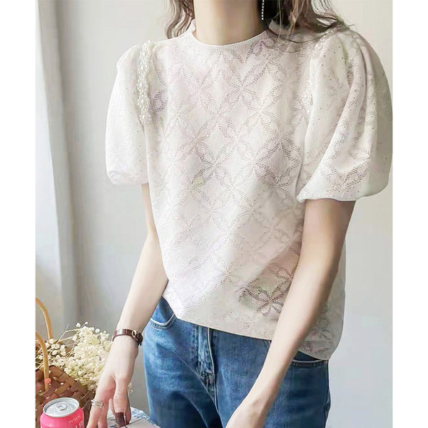 เสื้อลูกไม้ แขนสั้น