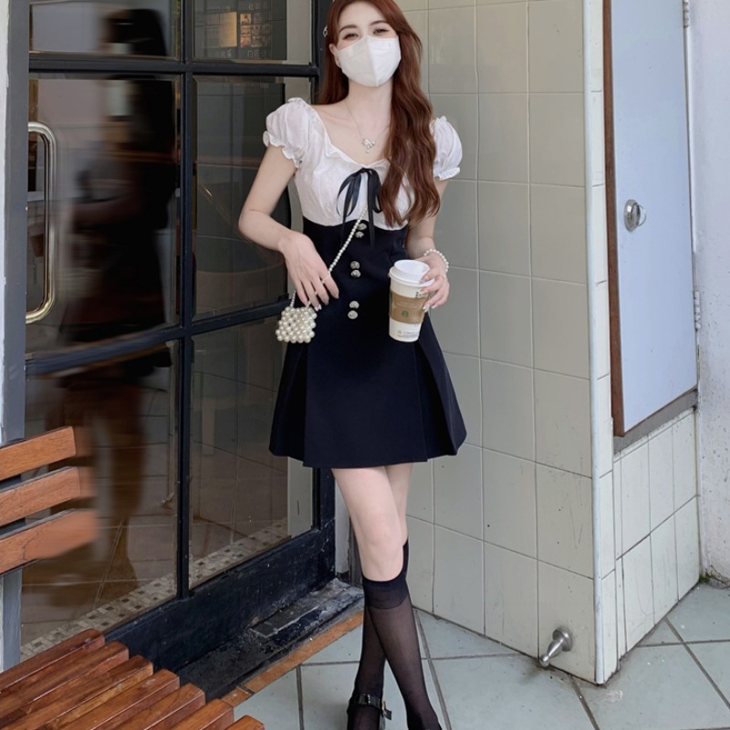 เดรสแขนสั้น มีไซส์ L-4XLอก 38-47 นิ้ว ใส่ได้ทั้งสาวหุ่นดีน่ารักจนถึงสาวอวบพลัสไซส์ จัดส่งฟรี! ทักแชทสั่งซื้อ