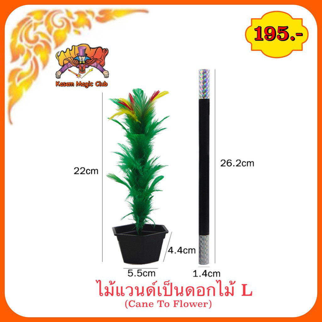(มีคลิปสอน 🇹🇭) อุปกรณ์มายากล ไม้แวนด์เป็นดอกไม้ (Cane to Flower) L