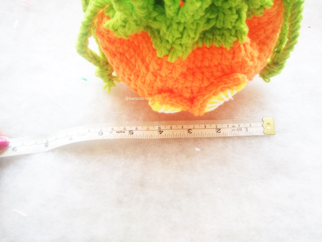 Bancrochet กระเป่าถักโครเชต์ผลไม้ ลายส้ม crochet slipknot bags สีส้ม 6x6 นิ้ว