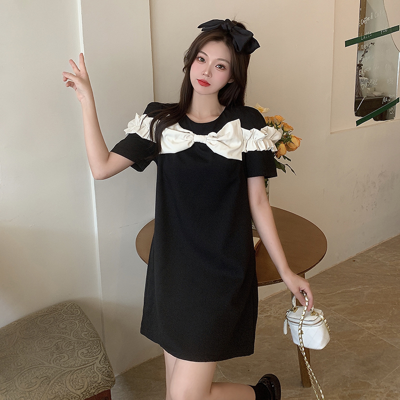 เดรสแขนสั้น มีไซส์ L-4XLอก 38-47 นิ้ว ใส่ได้ทั้งสาวหุ่นดีน่ารักจนถึงสาวอวบพลัสไซส์