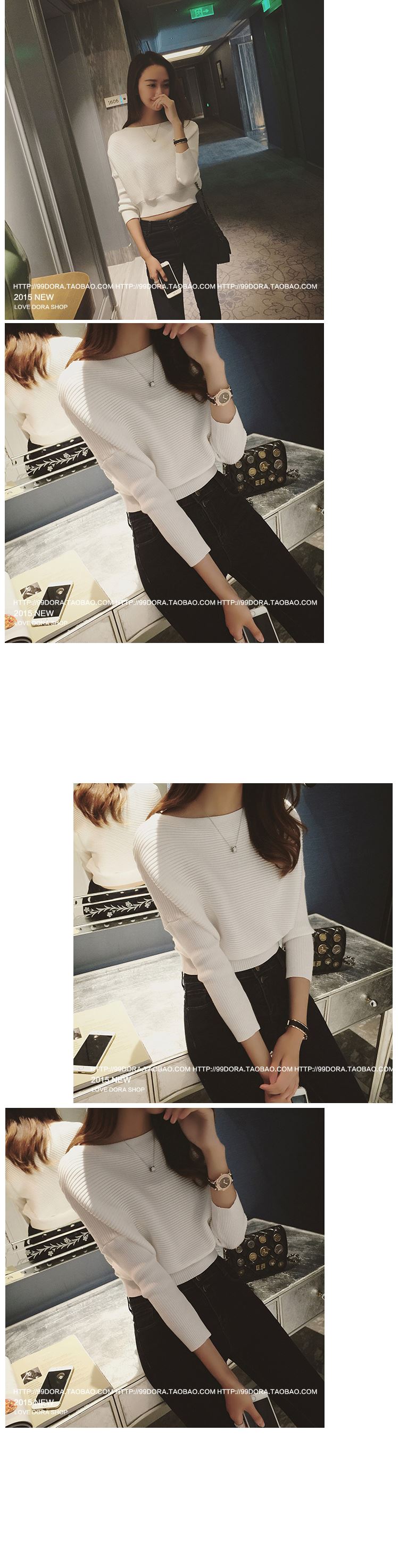 เสื้อแขนยาว ทรงสั้น คอปาด มีลายในตัว ผ้าไม่หนามากทิ้งตัว พร้อมส่ง