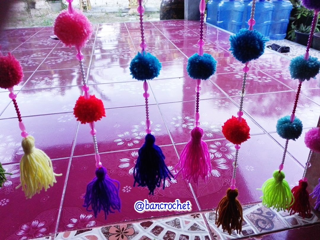 Bancrochet ม่านประตูโครเชต์ มู่ลี่ฉากกันห้อง crochet door hanging หลากสี 75*160 cm