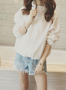 เสื้อคลุมกันลม คอตั้ง ผ้าโพลิ สีน่ารัก ใส่ออกกำลังกายน่ารักมากๆ