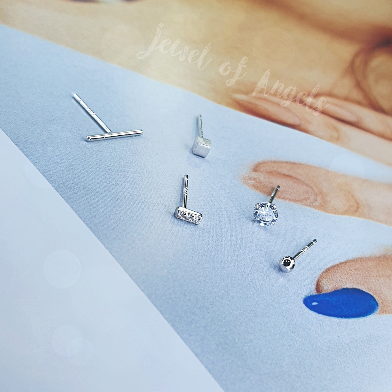 ต่างหูเงินแท้ทั้งชิ้น S925 รุ่น 5Mix ต่างหูก้านเสียบ Stud เซ็ต5แบบ ตุ้มหูเงินแท้ทั้งชิ้น Silver925