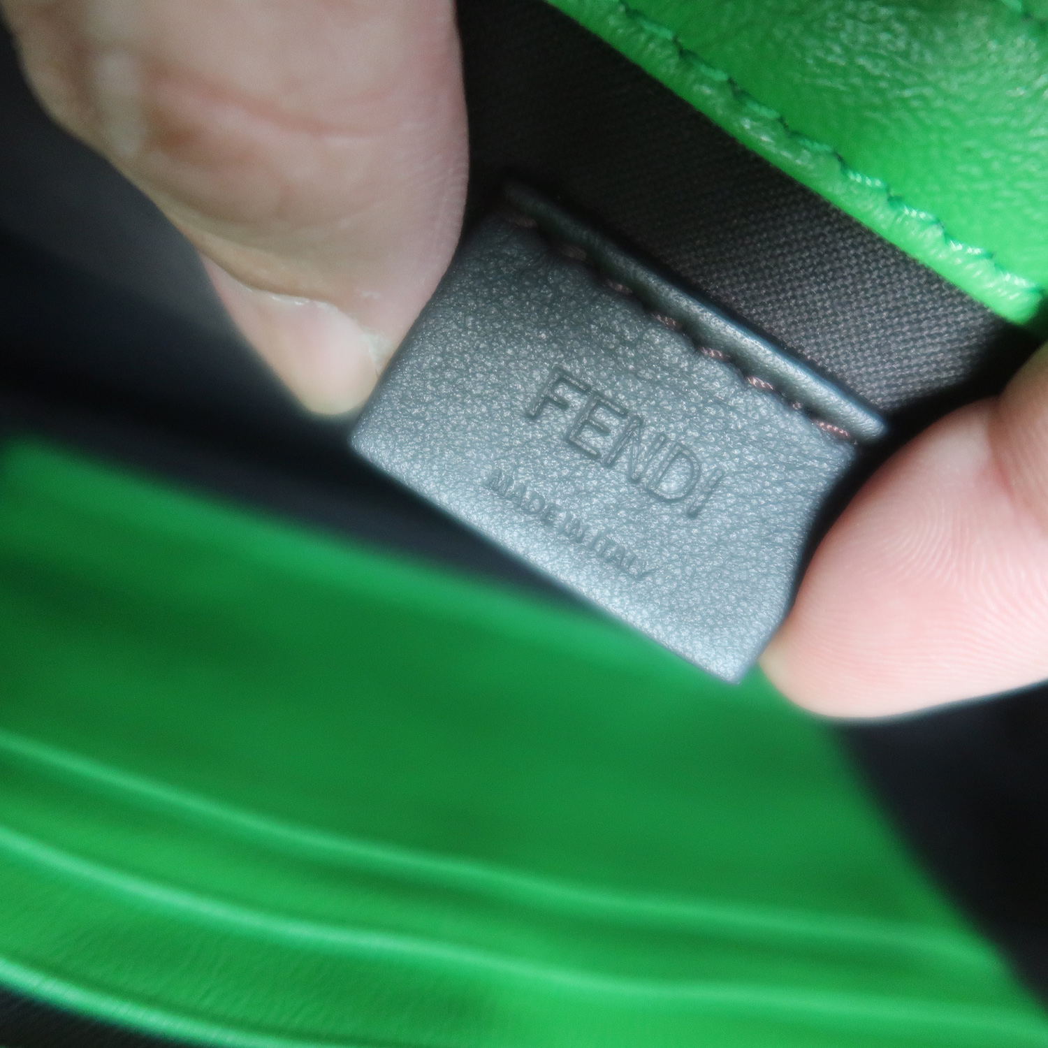 Fendi Green Nappa FF Mini Baguette