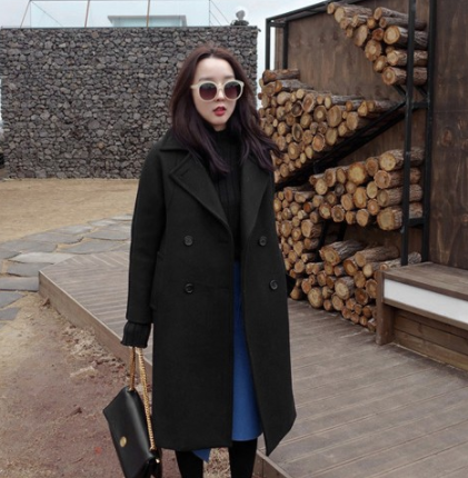 OverCoat เสื้อโค้ทกันหนาวตัวยาว สีดำ Classic เข้าได้กับทุกชุด งานดี ผ้าวูลเนื้อดี บุซับในกันลมอย่างดี พร้อมส่ง