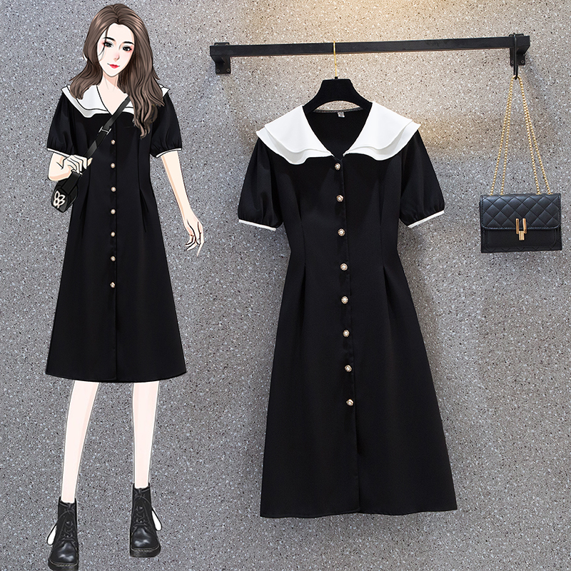 เดรสแขนสั้น มีไซส์ L-4XLอก 38-47 นิ้ว ใส่ได้ทั้งสาวหุ่นดีน่ารักจนถึงสาวอวบพลัสไซส์