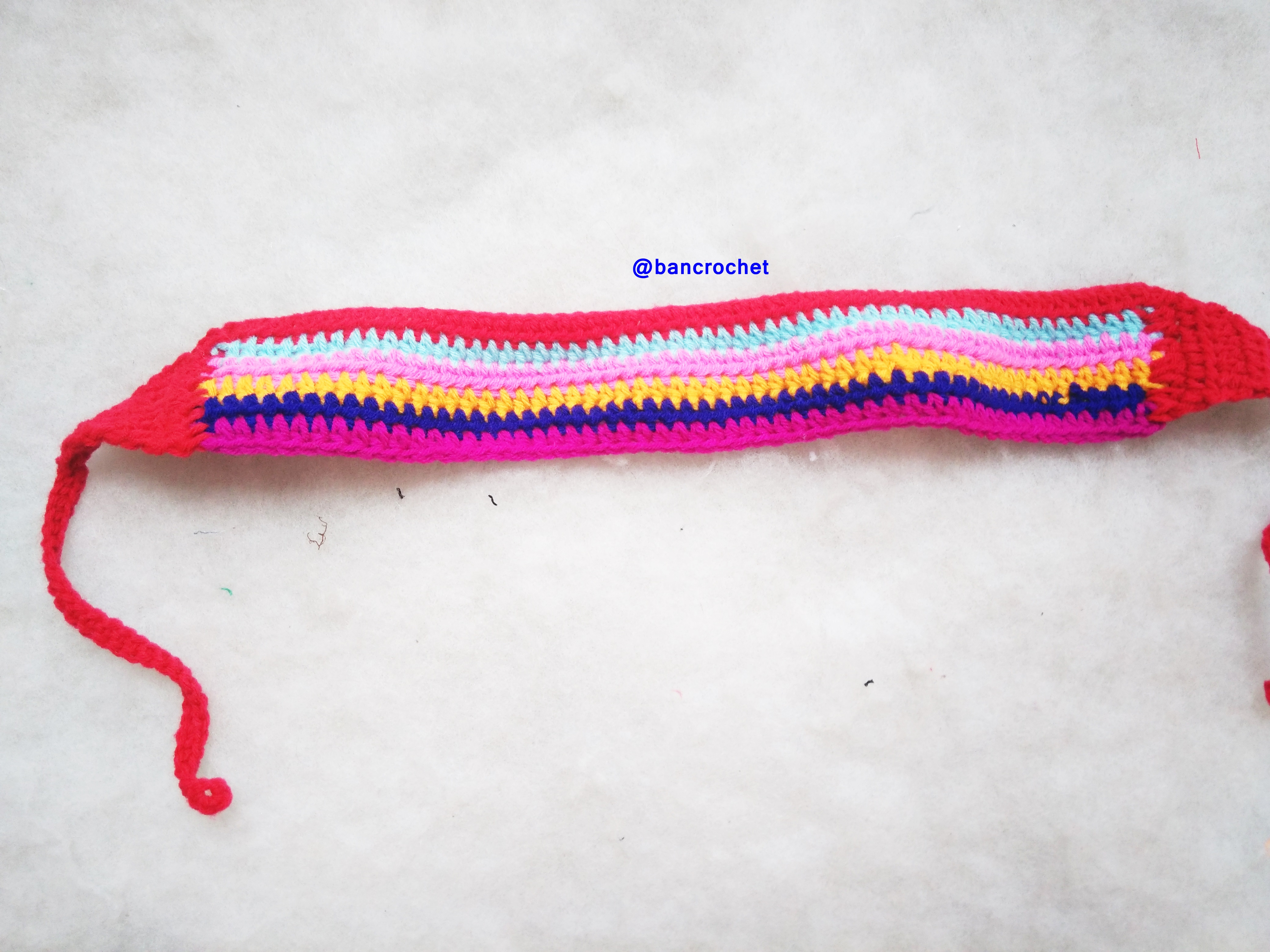 Bancrochet ที่คาดผมถักโครเชต์ crochet headband หลากสี 18 นิ้ว