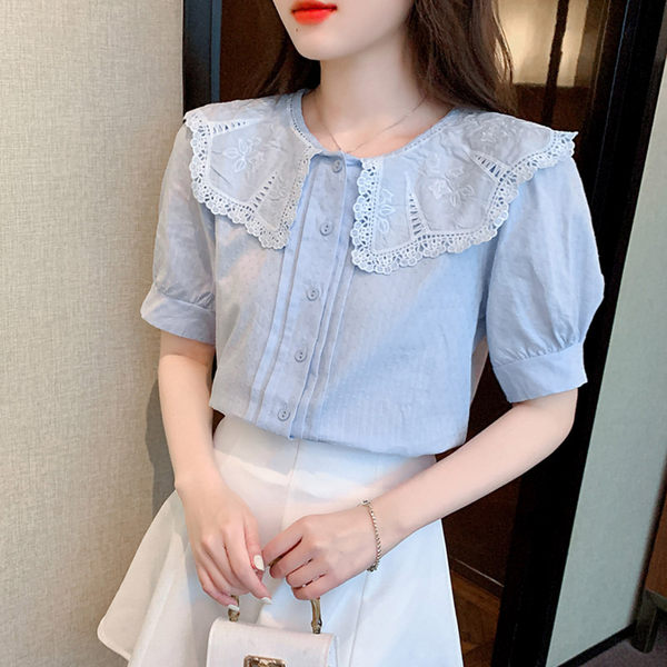 เสื้อลูกไม้ แขนสั้น