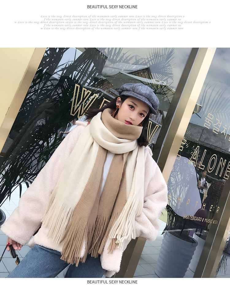 ผ้าพันคอไหมพรม ผืนใหญ่ สไตล์เกาหลี ผ้านุ่ม ใส่ได้ทั้งผู้ชายและผู้หญิง พร้อมส่ง same pic