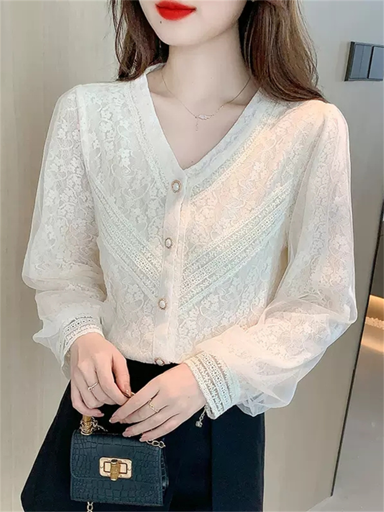 เสื้อลูกไม้ เสื้อเชิ้ตแขนยาว