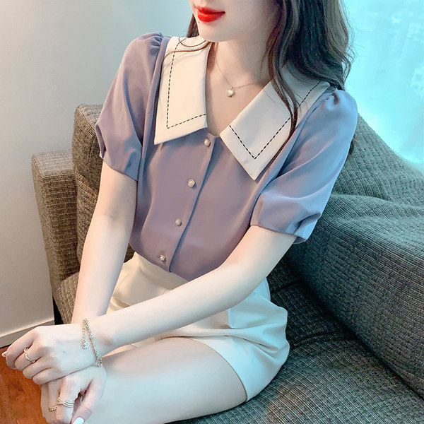 เสื้อลูกไม้ แขนสั้น