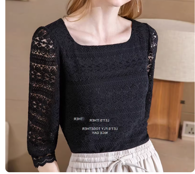 เสื้อลูกไม้ ผู้หญิง แฟชั่น เสื้อลูกไม้ แบบทันสมัย ใส่สวย ออกงาน ทำงาน ได้ทุกโอกาส ลุ๊คคุณหนู 900155