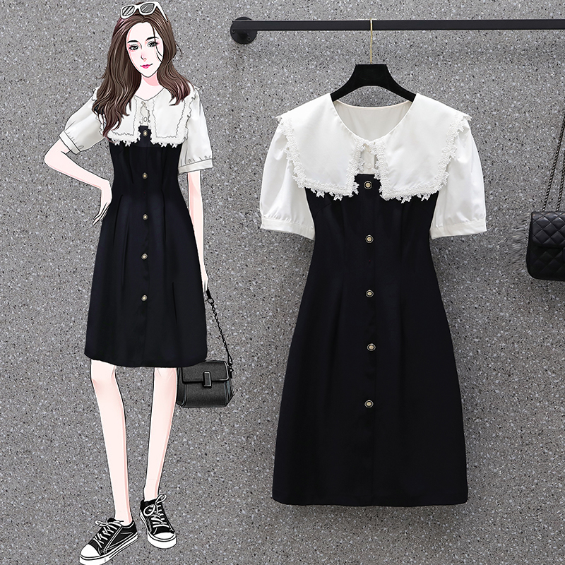 เดรสแขนสั้น มีไซส์ L-4XLอก 38-47 นิ้ว ใส่ได้ทั้งสาวหุ่นดีน่ารักจนถึงสาวอวบพลัสไซส์