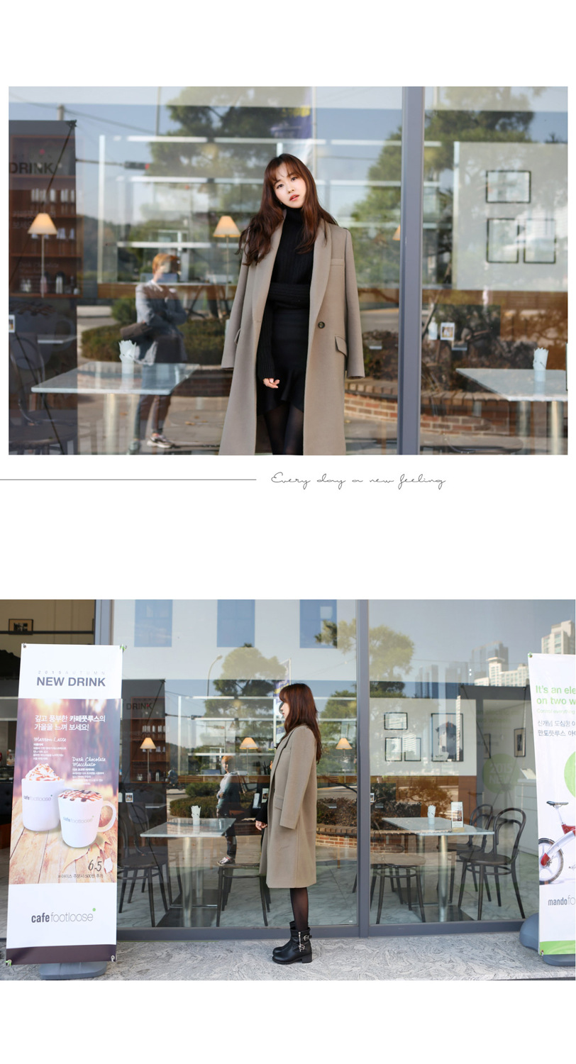 OverCoat เสื้อโค้ทกันหนาวตัวยาว สีเทา งานดี ผ้าวูลเนื้อดีเรียบไม่เป็นขุย บุซับในกันลมอย่างดี พร้อมส่ง สีเทา