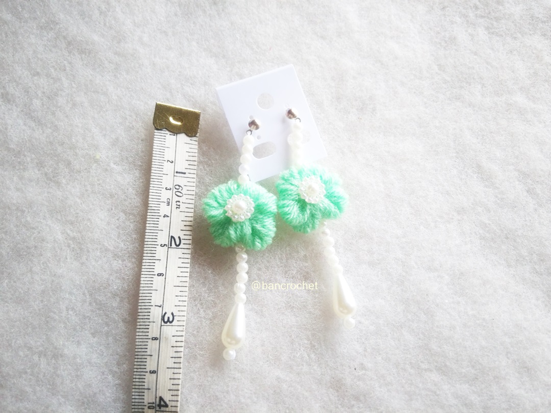 Bancrochet ต่างหูถักโครเชต์ crochet earrings หลากสี 4-6 นิ้ว