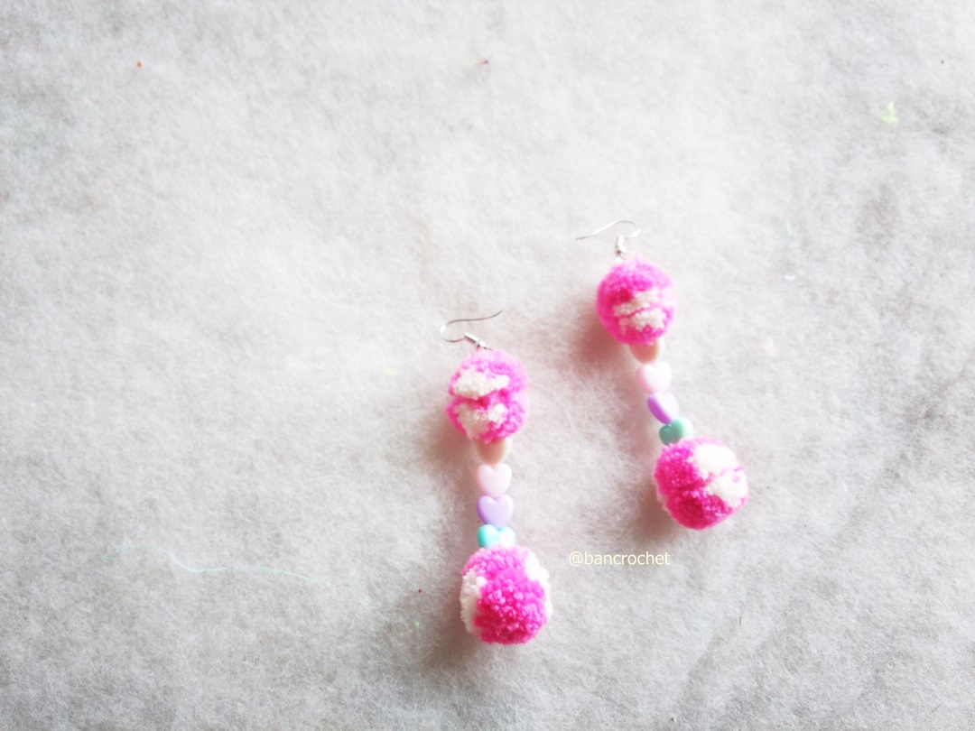 ต่างหูถักโครเชต์ crochet earrings หลากสี 4-6 นิ้ว