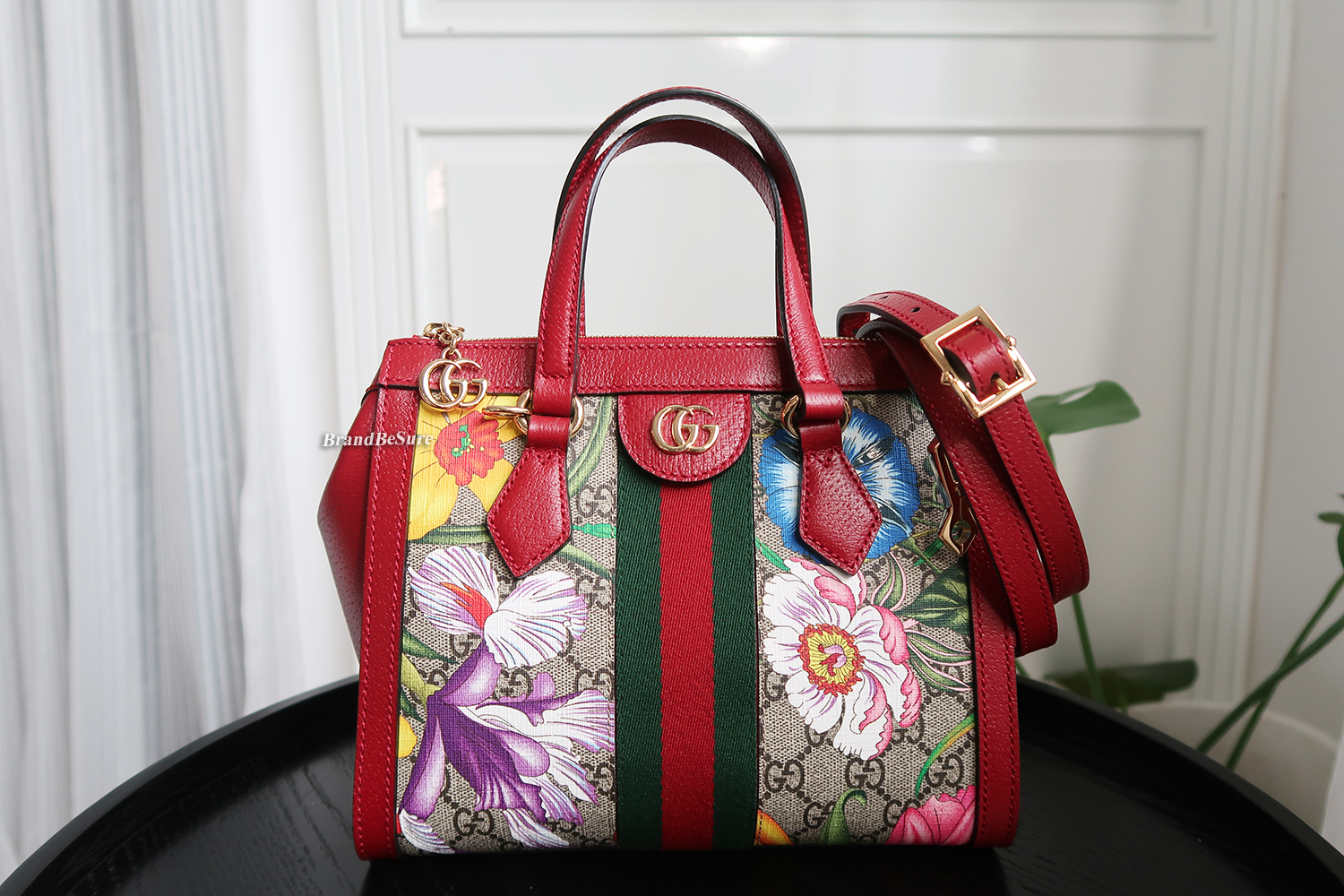 Gucci Red GG Flora Ophidia Small Tote