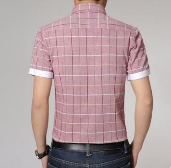 เสื้อเชิ้ตผู้ชาย ใส่ทำงาน เสื้อคอปกแขนสั้น ลายสก๊อต ลายตาราง สี่เหลี่ยม แบบสวย พับแขน อีกสี เสื้อผู้ชาย แบบติดกระดุม ดีไซน์ สวย เข้ารูป 212890