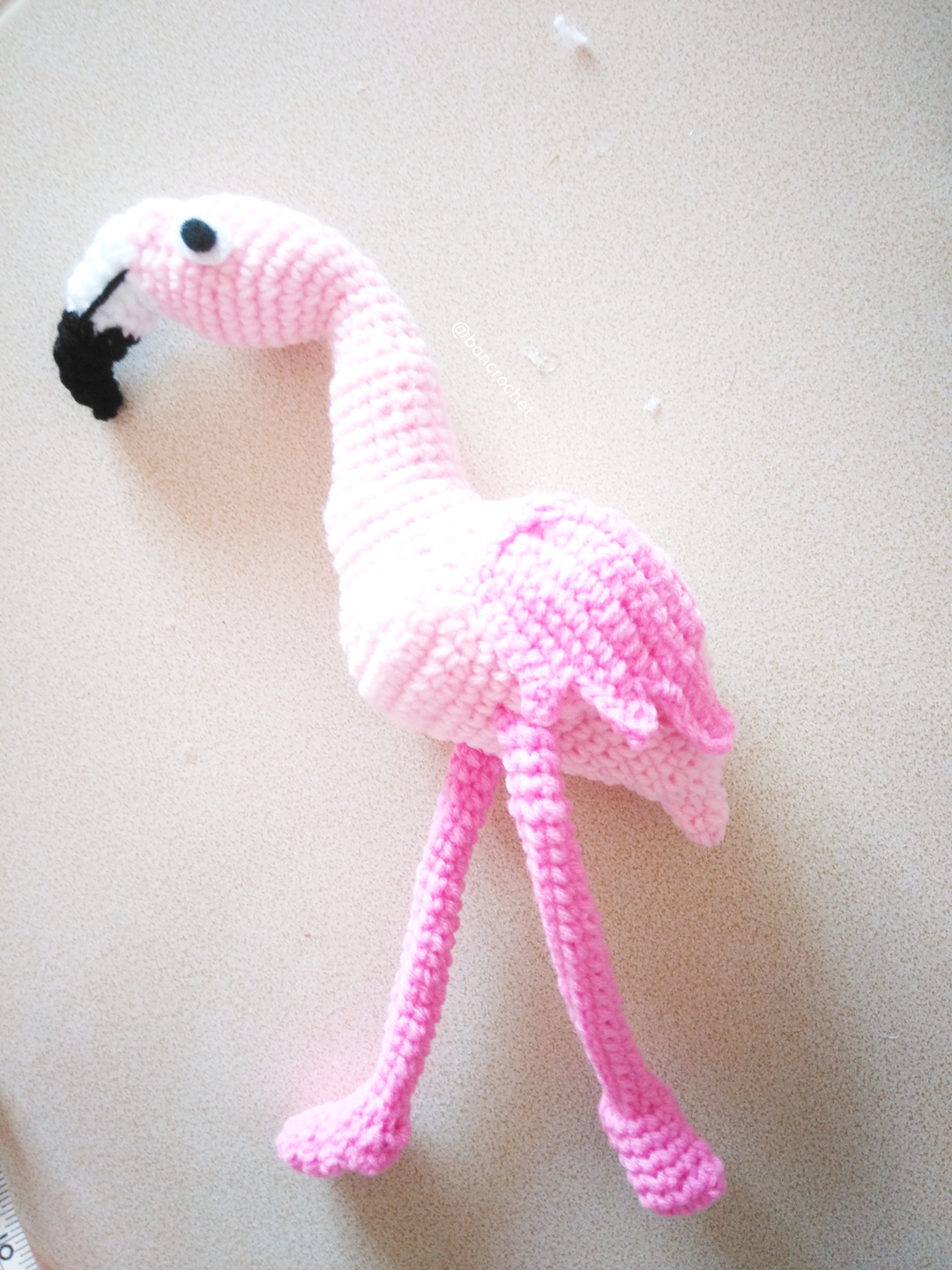 Bancrochet นกฟามิงโก้ถัก crochet flamingo doll ชมพู 9 นิ้ว