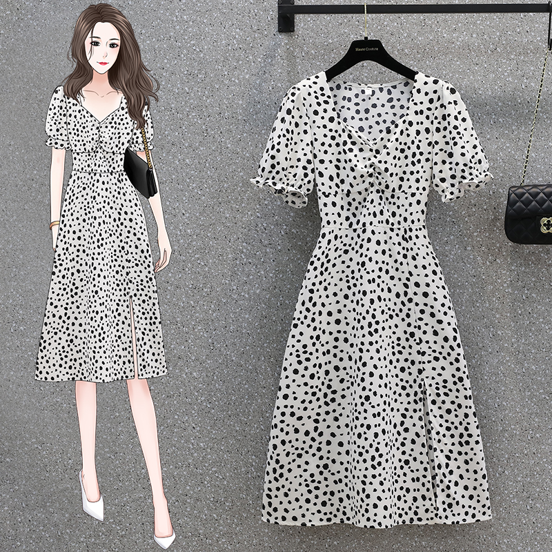 เดรสแขนสั้น มีไซส์ L-4XLอก 38-47 นิ้ว ใส่ได้ทั้งสาวหุ่นดีน่ารักจนถึงสาวอวบพลัสไซส์