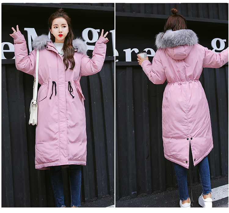 เสื้อกันหนาวฮู้ดดี้ ทรงยาว แต่งเฟอร์หนาฟู งานเกรดดีเหมือนแบบ บุนวมหนา อุ่นมาก หิมะก็เอาอยู่ (ถอดขนถอดฮู้ดได้) ชมพูฮู้ดเทา