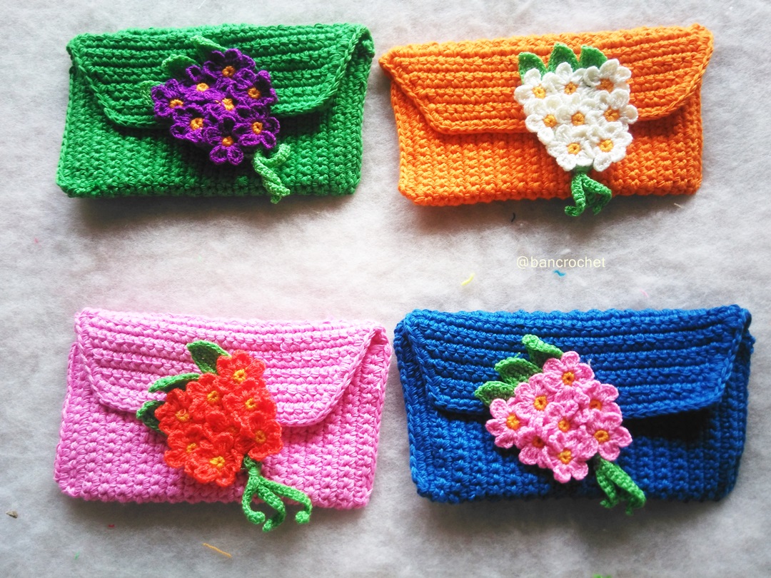 กระเป่าถักโครเชต์ bags crochet 5*8 นิ้ว