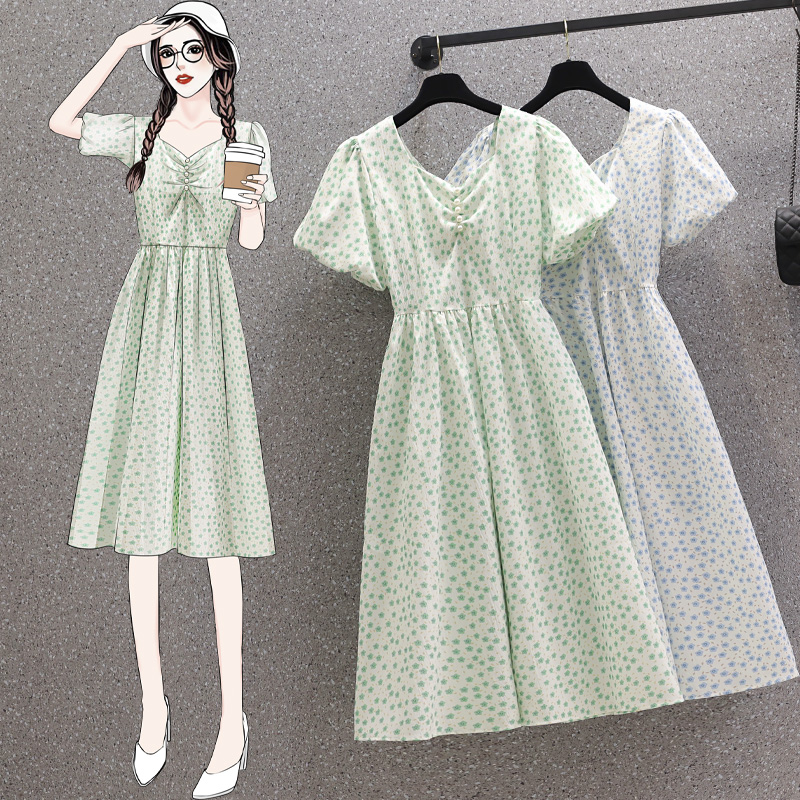 เดรสแขนสั้น มีไซส์ L-4XLอก 38-47 นิ้ว ใส่ได้ทั้งสาวหุ่นดีน่ารักจนถึงสาวอวบพลัสไซส์