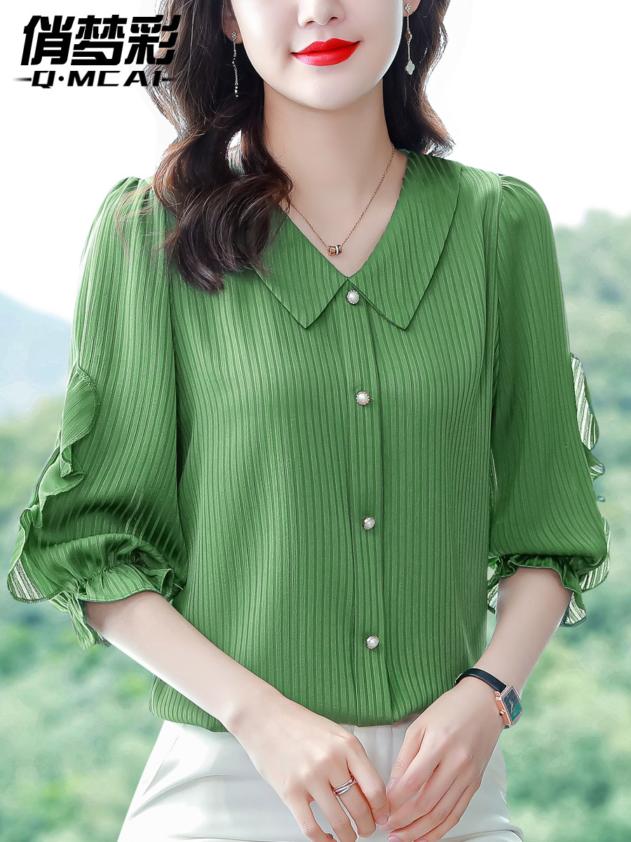 เสื้อชีฟอง เสื้อแฟชั่นสุภาพสตรีวัยผู้ใหญ่ มีไซต์ อก34นิ้ว-43นิ้ว