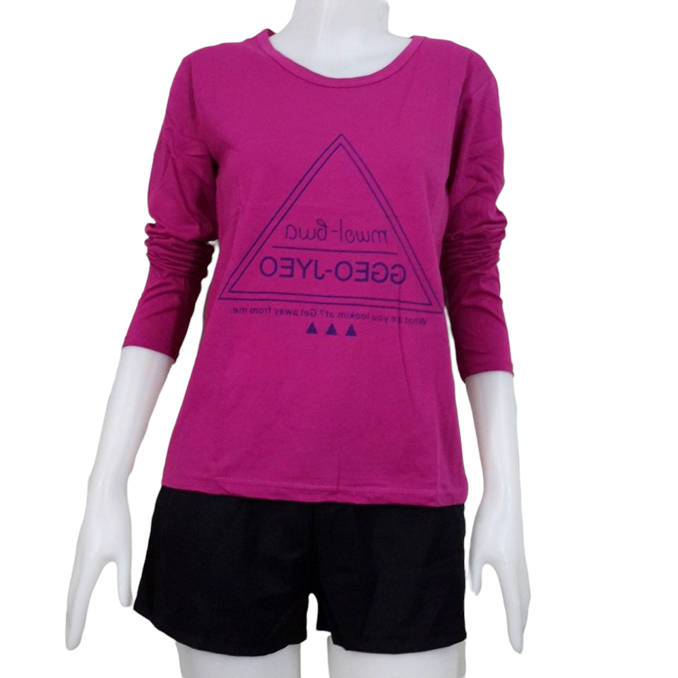 Blouse3668 เสื้อยืดแขนยาวสีพื้นสกรีนลายเก๋ๆ (มีหลายสีหลายลาย) ผ้าคอตตอนเนื้อดีนุ่มใส่สบาย งานดีแมทช์ง่าย แมทช์ได้ทั้งขาสั้นและขายาว