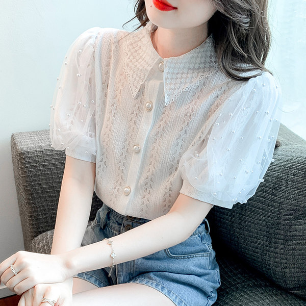 เสื้อลูกไม้ แขนสั้น