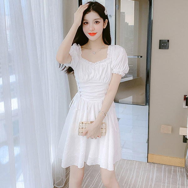 เดรสลูกไม้ เดรสชีฟองสวยๆ แขนสั้น By Meiyi women's clothing