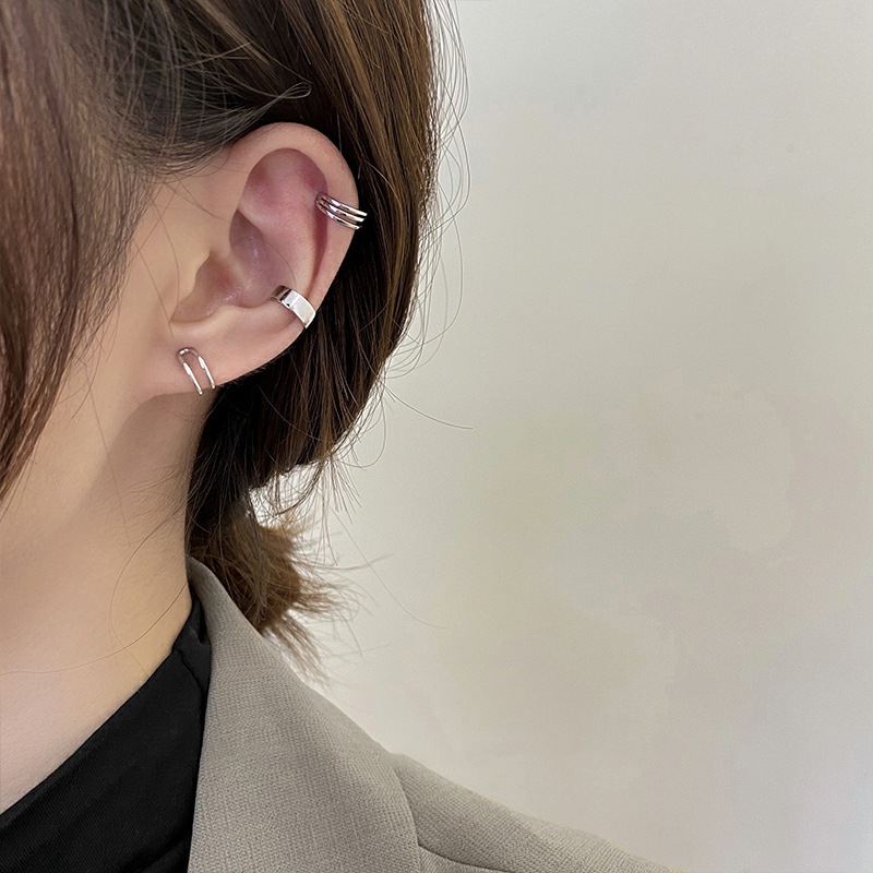 ต่างหูหนีบ Ear Cuff รุ่น Energy เงินแท้S925 ต่างหูคลิปหนีบแฉก 3แบบ สีเงิน Silver925